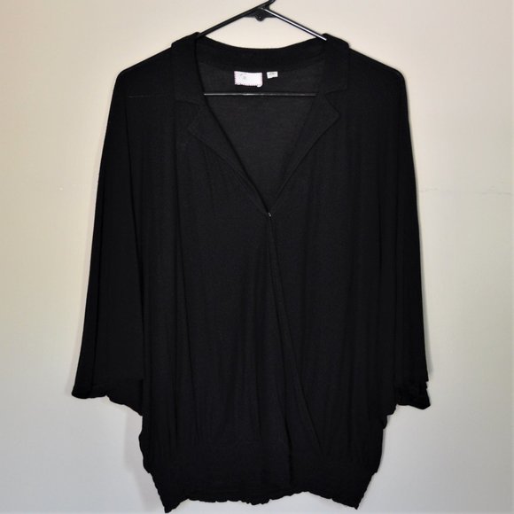 Anthropologie Black Dolman Sleeve Top | Size S-M - Picture 4 of 7